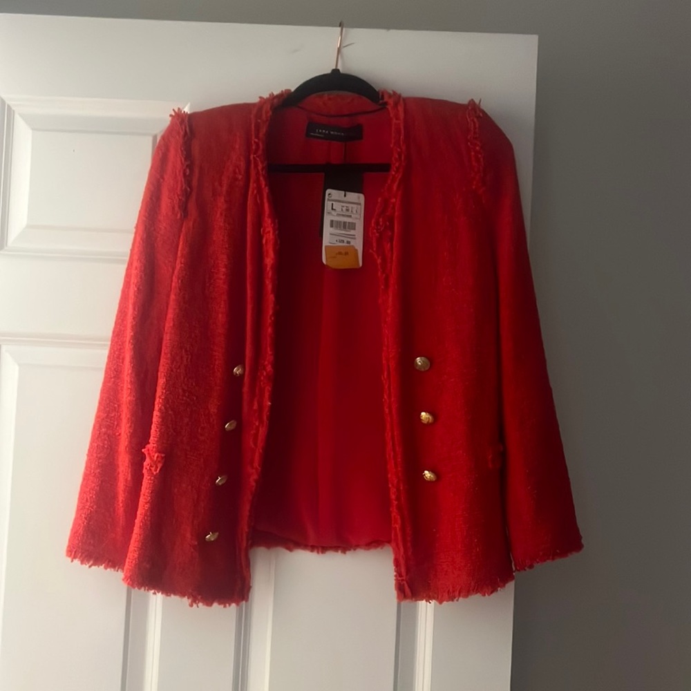 Zara red blazer